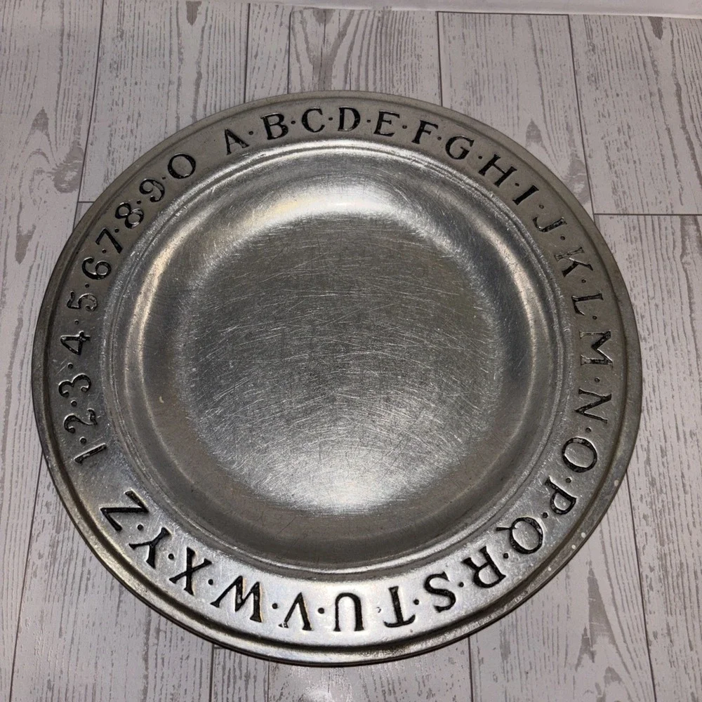Vintage Wilton Armetale RWP Pewter Alphabet Number Plate Columbia PA